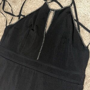 Elegant Black Strappy Dress